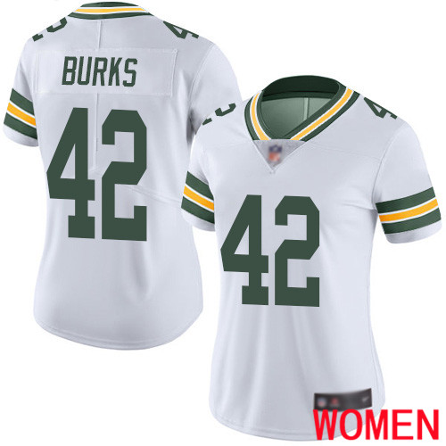 Green Bay Packers Limited White Women 42 Burks Oren Road Jersey Nike NFL Vapor Untouchable